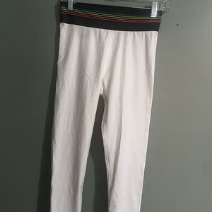 White Jeggings with Multicolor Waistband